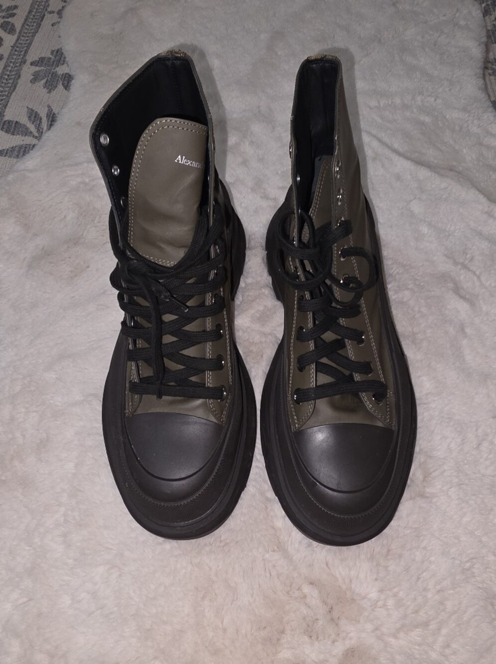 Alexander McQueen Tread Slick Boots 'Khaki Black Mens US 9 Eu 42 - Picture 7 of 7
